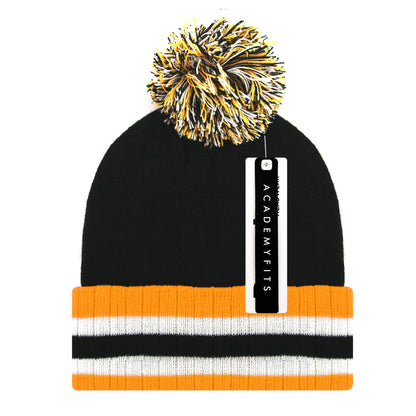 Stripe Pom Beanies #6015